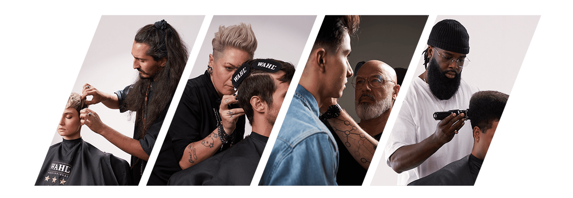 Wahl Education Team styling hair on various models